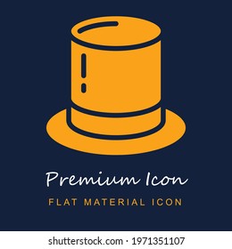 Top Hat premium material ui ux isolated vector icon in navy blue and orange colors