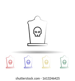 Top hat, rip multi color style icon. Simple thin line, outline vector of dia de muertos icons for ui and ux, website or mobile application