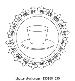 top hat round icon