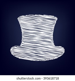 Top hat sign. Flat style icon