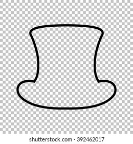 Top hat sign. Line icon on transparent background