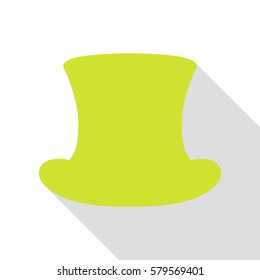 Top hat sign. Pear icon with flat style shadow path.