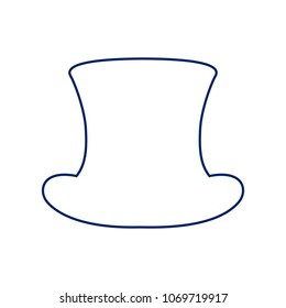 Top hat sign. Vector. Flat style black icon on white.