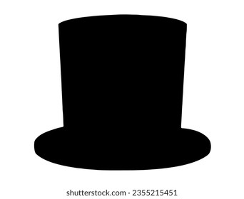 Top hat silhouette vector art white background