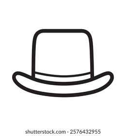 Top hat silhouette vector illustration icon type design