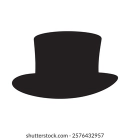 Top hat silhouette vector illustration icon type design