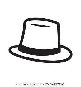 Top hat silhouette vector illustration icon type design