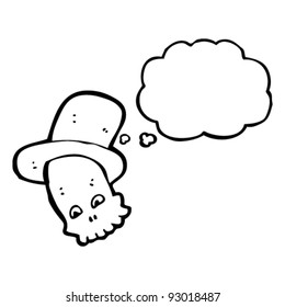 top hat skull cartoon