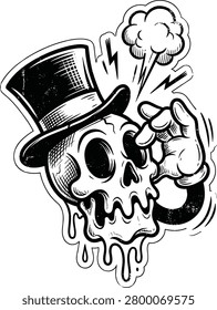 Top hat skull and