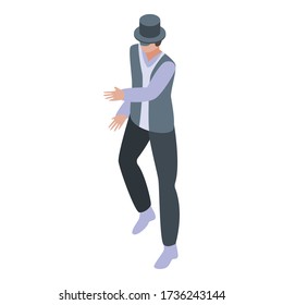 Top hat superhero icon. Isometric of top hat superhero vector icon for web design isolated on white background
