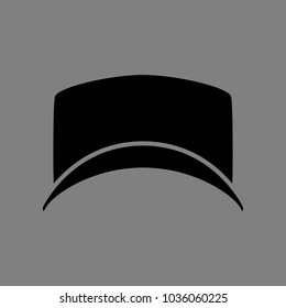 Top hat. Vector. Black icon on medium gray background. Isolated.