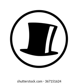 Top hat Vector Icon in a Circle