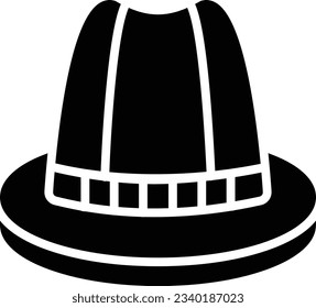 Top Hat Vector Icon Glyph Style
