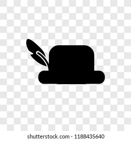 Top hat vector icon isolated on transparent background, Top hat transparency logo concept