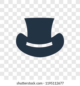 Top hat vector icon isolated on transparent background, Top hat transparency logo concept