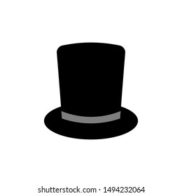 Top hat vector icon isolated on white background