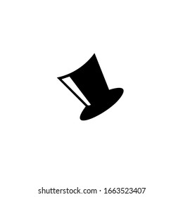 Top hat Vector Icon. Male head cap. Gentleman hat. Man retro Costume. Mister.