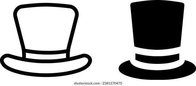 "Top Hat Vector Icon Set"