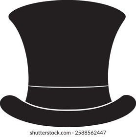 Top Hat Vector Illustration, Isolated on White Background