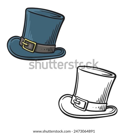 top hat vector illustration. Simple design outline style. Easy to edit. Isolated on white background