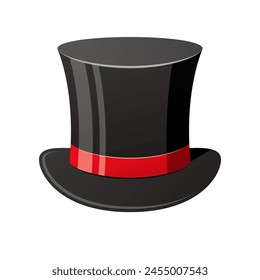 Top hat vector isolated on white background.