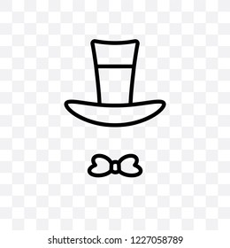 Top hat vector linear icon isolated on transparent background, Top hat transparency concept can be used for web and mobile