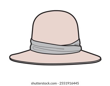 Top hat vector mockup template technical drawing.