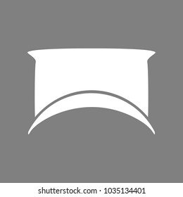 Top hat. Vector. White icon on medium gray background. Isolated.