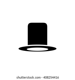 Top hat,male icon.Vintage mans accessories ,logo,isolated silhouett on white.Flat style. party,holiday label,symbol.Vector shape,wedding wear,holiday groom fashion,dandy clothing.Retro object