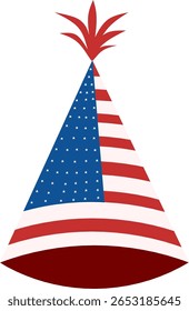 Top chapéus com cores de bandeira americana. Clipart para o Dia da Independência dos EUA.