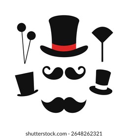 Top chapéus e adereços monocle Set para cabines de fotos