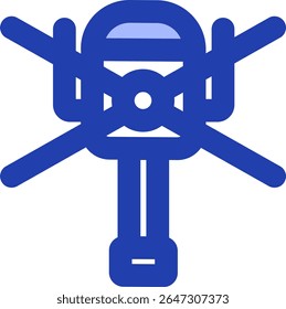 top helicopter icon blue style design