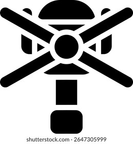 top helicopter icon glyph style design