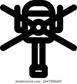 top helicopter icon outlined style design