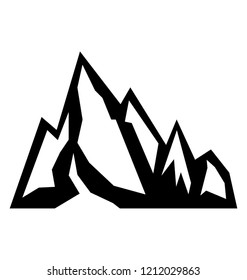 Top hill representing mountain peak 
