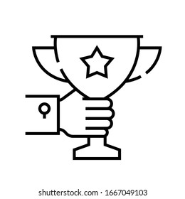 Top honour line icon, concept sign, outline vector illustration, linear symbol.