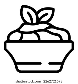 Top hummus icon outline vector. Paste bowl. Tahini day