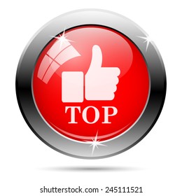 Top icon. Internet button on white background. 