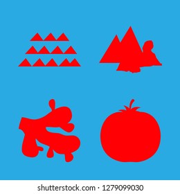 top icon set about mountain, tomato and ginger vector set