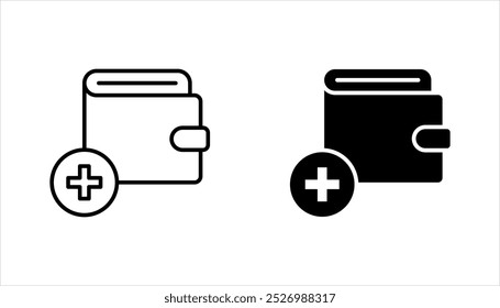 Symbol-Set "Aufladen". Ablagerung, Symbol des Add Balance, Vektorgrafik auf weißem Hintergrund