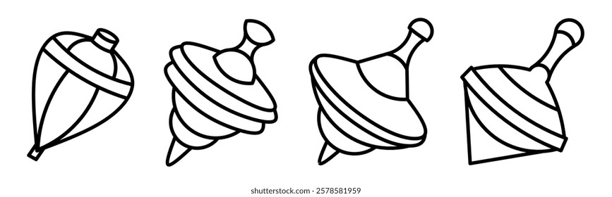Top icon. Top thin line icon collection. Stock vector..