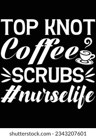 El café de nudo superior depura el diseño de arte vectorial, archivo eps. archivo de diseño para camiseta. SVG, archivo de diseño de corte EPS