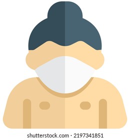 Top knot haired sumo wrestler in mask.