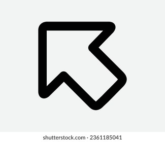 Top Left Arrow Line Icon Northwest Exit Escape Route Path Road Symbol Traffic Sign Navigation Direction Indication Location Directions Turn Bend Vector