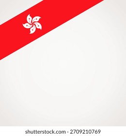 Bandera de la cinta de la esquina superior izquierda de Hong Kong