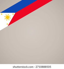 Bandera de la cinta de la esquina superior izquierda de Filipinas