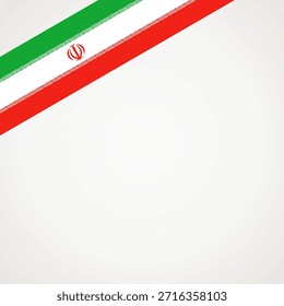 Bandera de la cinta de la esquina superior izquierda de Irán