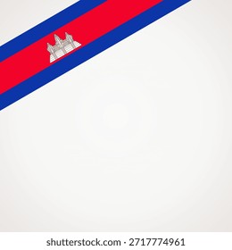 Bandera de la cinta de la esquina superior izquierda de Camboya