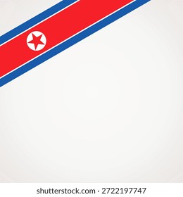 Bandera de la cinta de la esquina superior izquierda de Corea del Norte