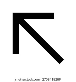 Top left diagonal arrow icon for directional control, UI transitions, or corner navigation. Perfect for apps, dashboards, or websites using bold, sharp, line-style interface elements.